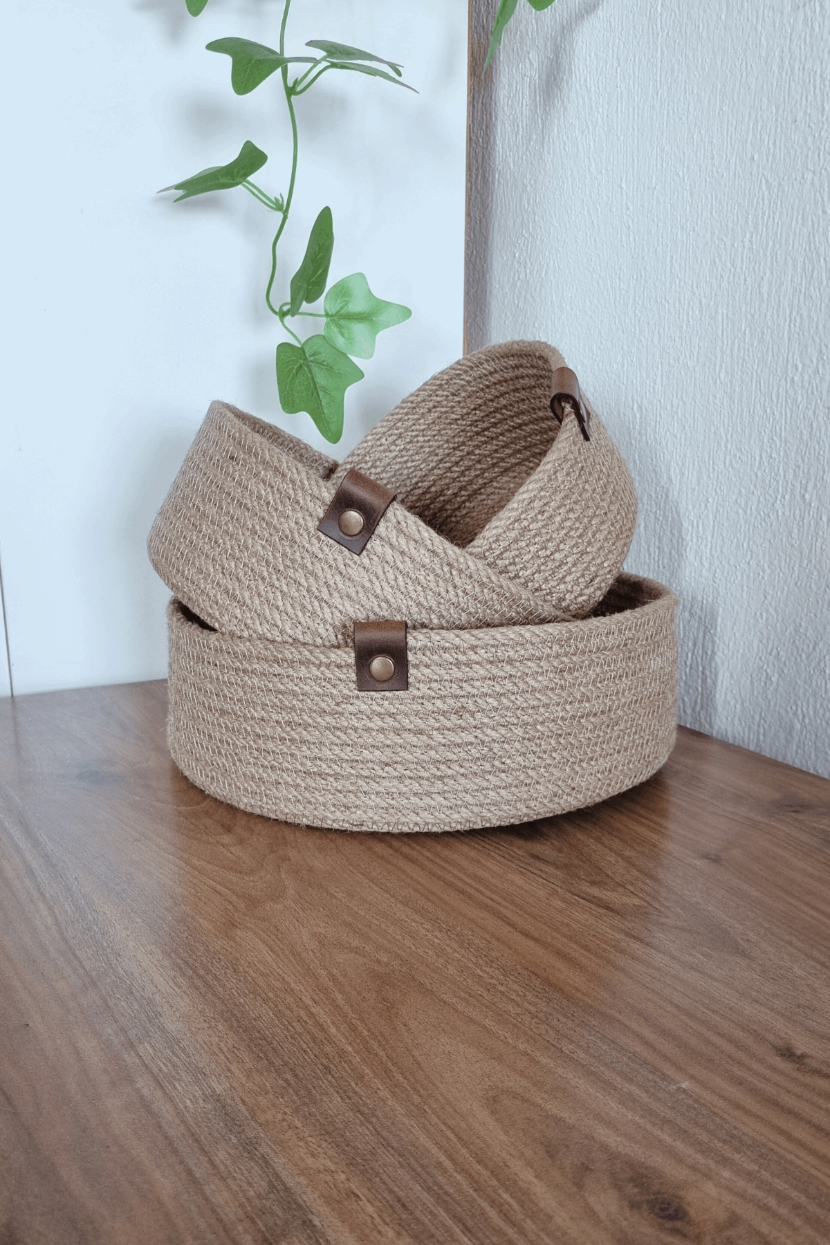 Hasır Sepet 3 Lü Düzenleyici Sepet, 3 Lü Sepet Takımı, Jüt Sepet Organizer, 3lü Mutfak Düzenleyicisi