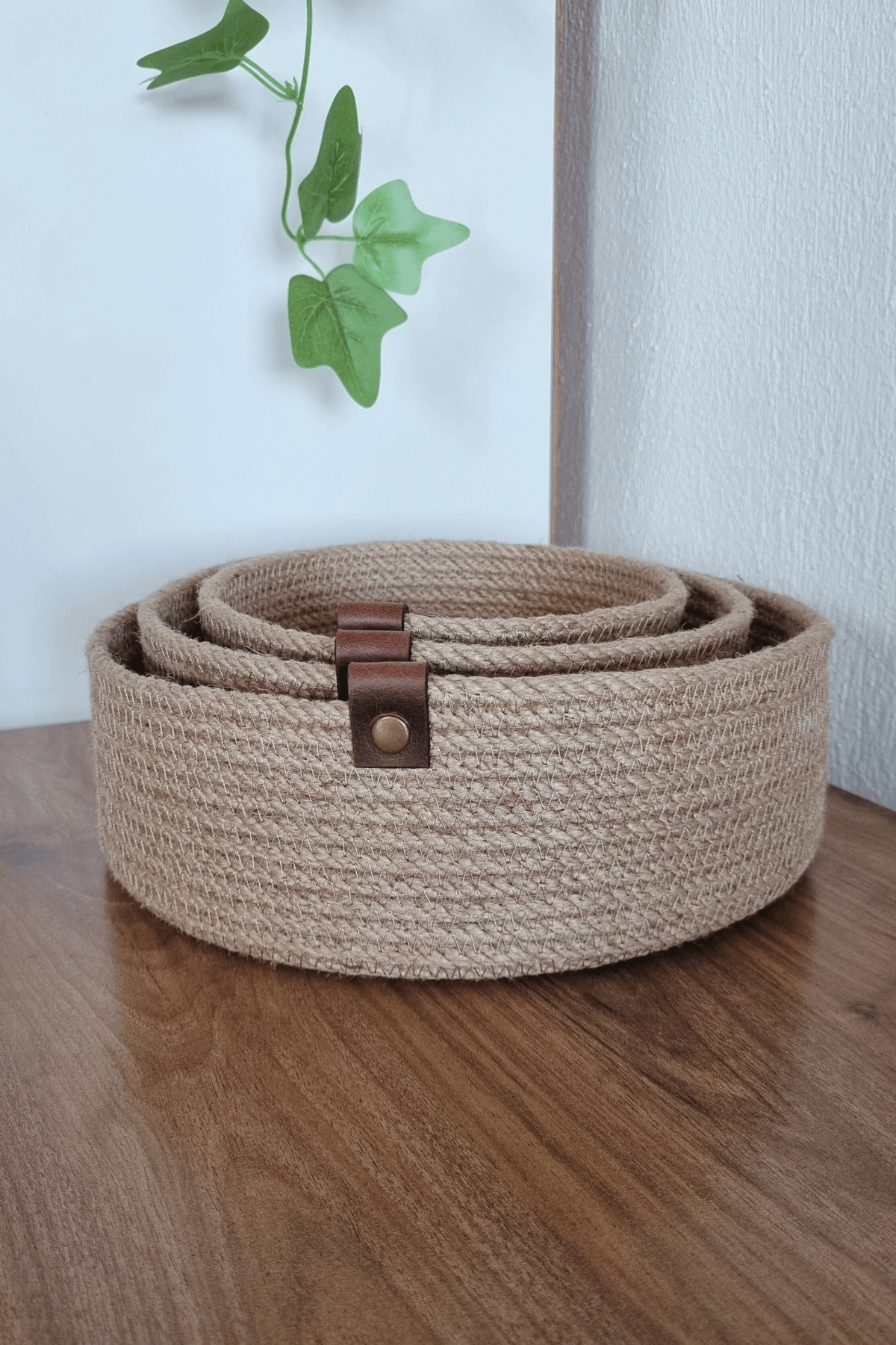 Hasır Sepet 3 Lü Düzenleyici Sepet, 3 Lü Sepet Takımı, Jüt Sepet Organizer, 3lü Mutfak Düzenleyicisi