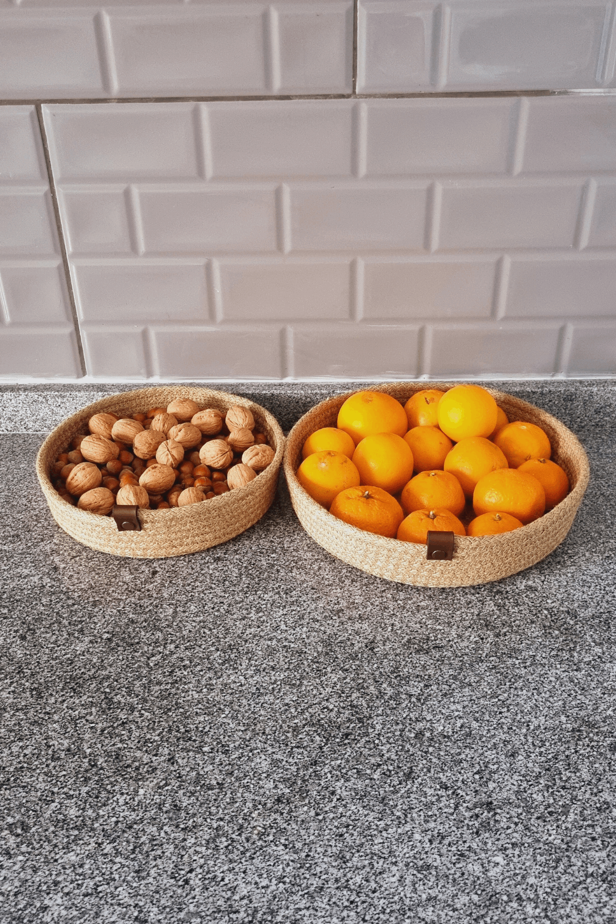 2Li Jüt Hasır Sepet, Dekoratif Sepet, Mutfak Sepeti, Düzenleyici, Organizer, 2li set