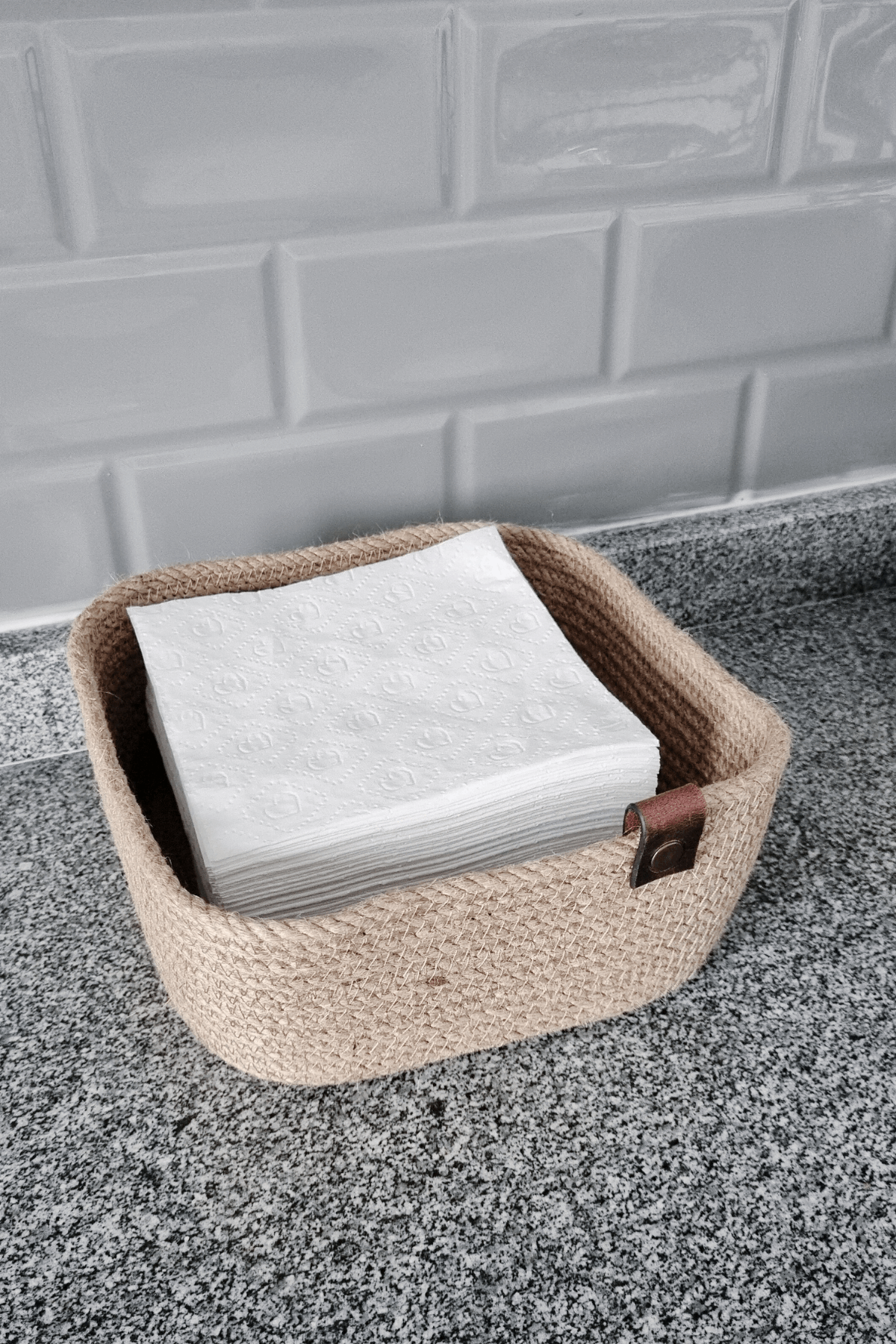 Jüt Hasır Sepet 2Li Kare Düzenleyici, 2Li Kare Jüt Sepet Organizer, 2li Mutfak & Banyo Düzenleyicisi