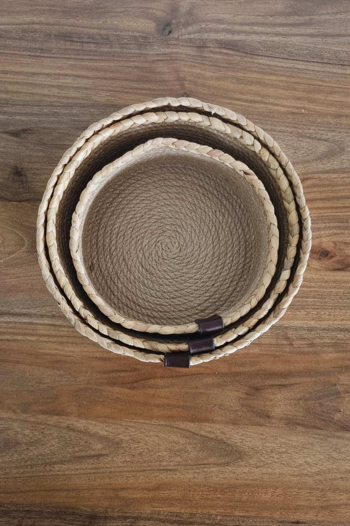 3Lü Jüt Hasır Sepet, Mutfak Düzenleyici, Organizer Jüt Sepet, 3 Set Jüt Hasır Sepet