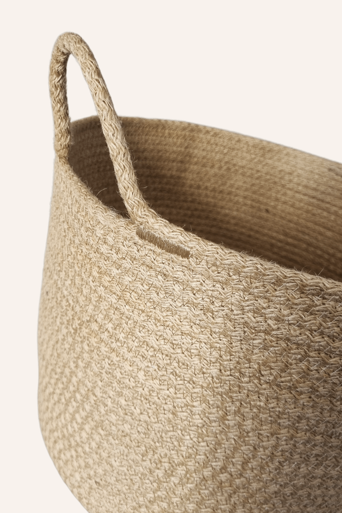 Jüt Hasır Dokuma Sepet, Çok Amaçlı Sepet, Jüt Sepet, Yanları Saplı, Düzenleyici Sepet 30cm-25cm