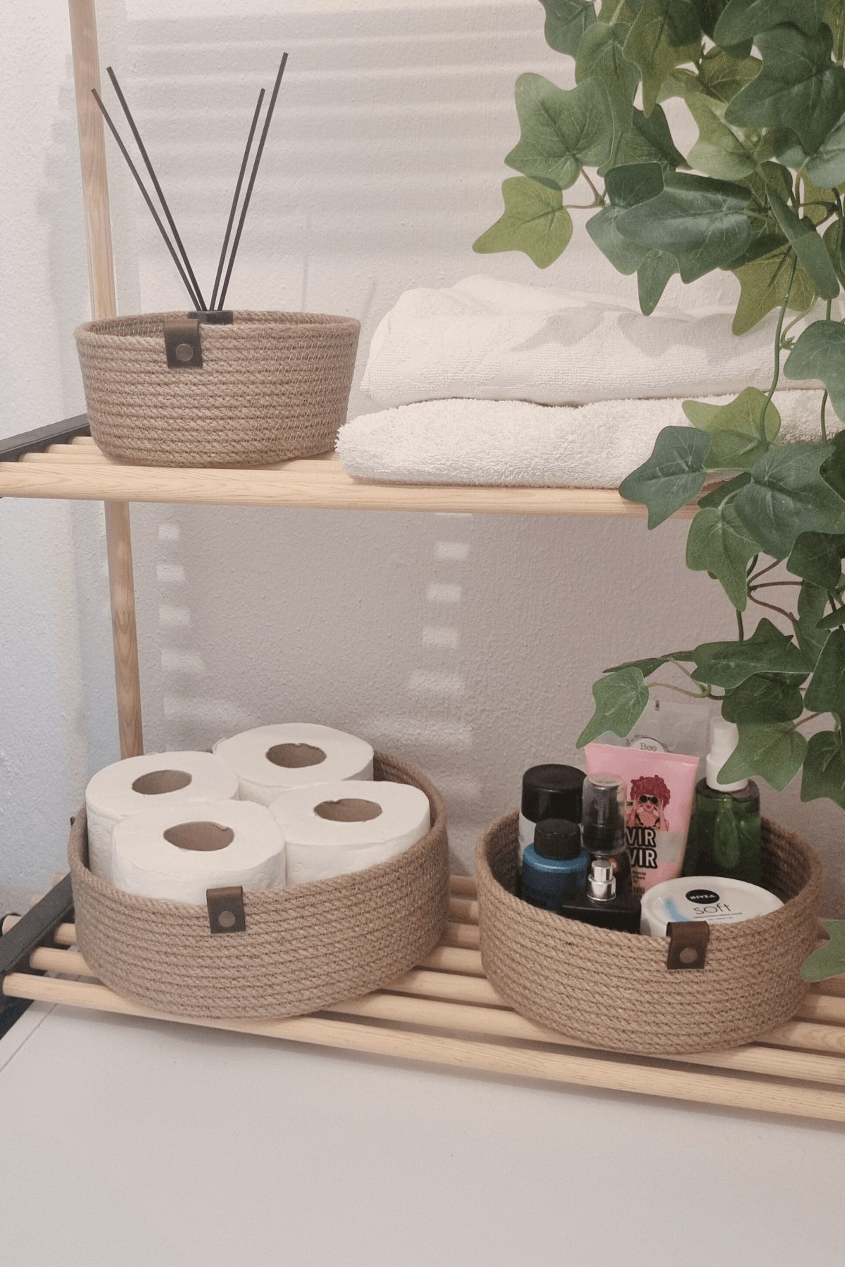 Hasır Sepet 3 Lü Düzenleyici Sepet, 3 Lü Sepet Takımı, Jüt Sepet Organizer, 3lü Mutfak Düzenleyicisi