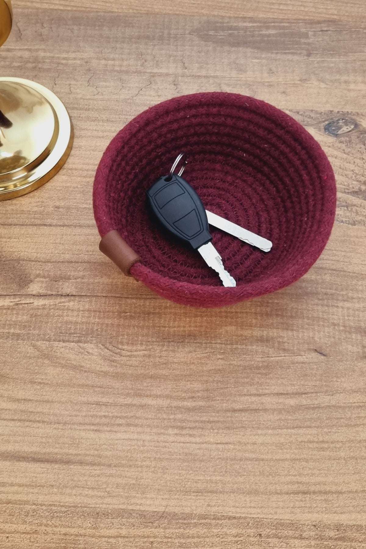 Mini Sepet Mücevher ve Anahtarlar için El Yapımı Pamuk İp Düzenleyici, Anahtar Kasesi, Organizer