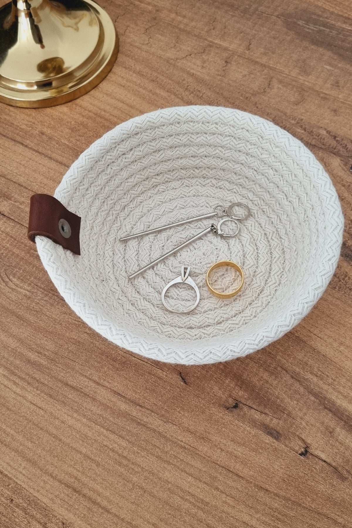 Mini Sepet Mücevher ve Anahtarlar için El Yapımı Pamuk İp Düzenleyici, Anahtar Kasesi, Organizer