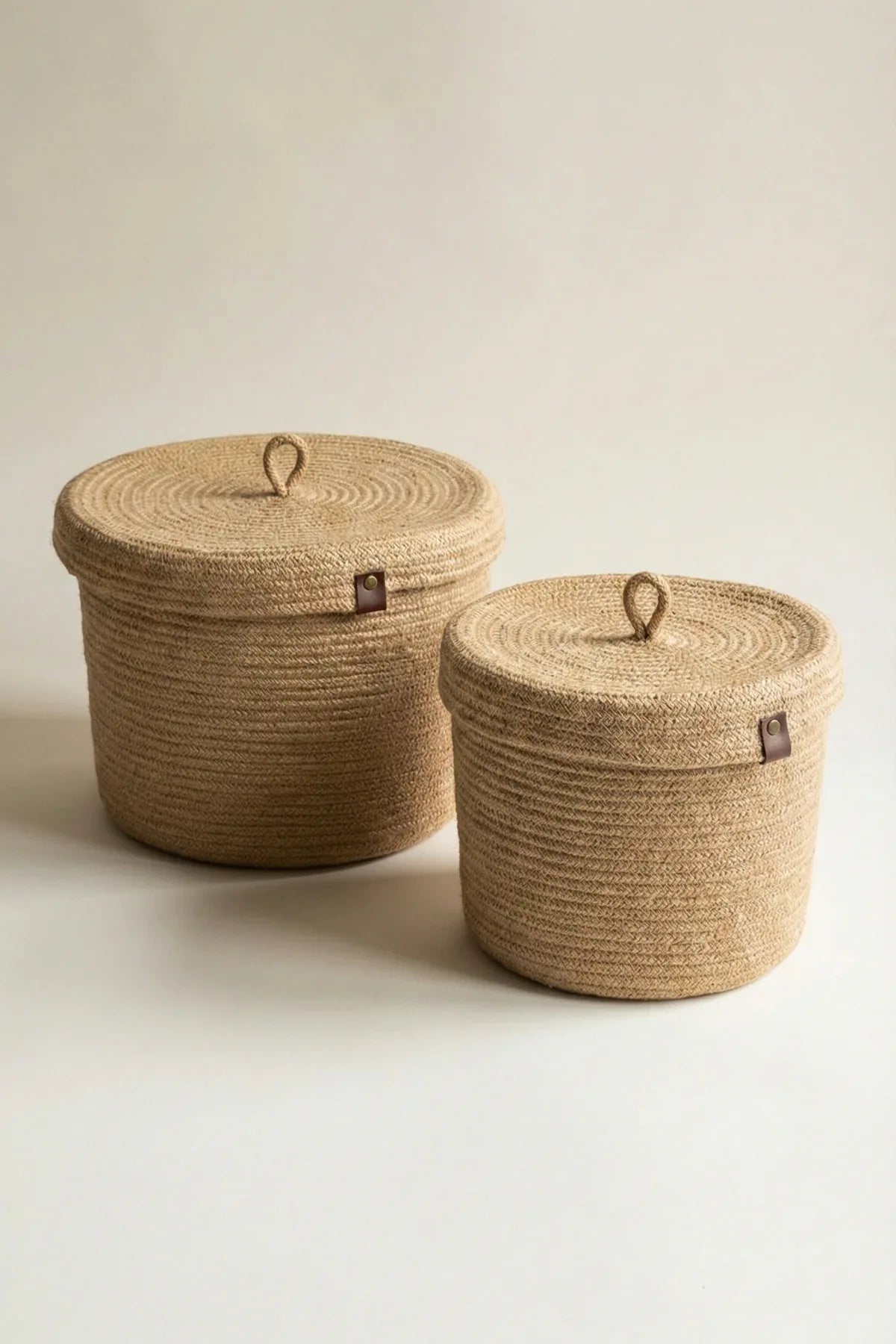 2'li Kapaklı Jüt Sepet Organizer, Hasır Düzenleyici Sepet , Kapaklı Sepet Organizer Düzenleyici - MKY CRAFT