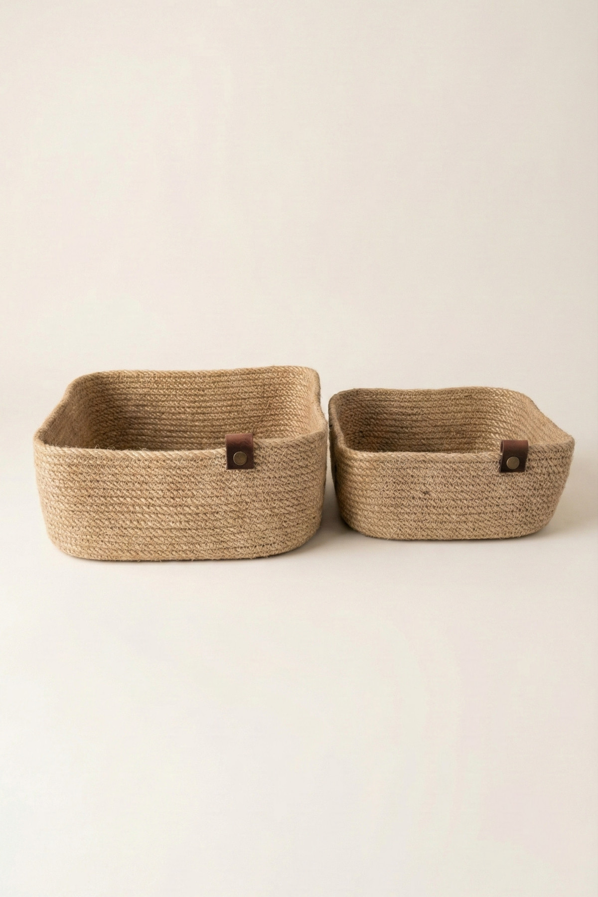 Jüt Hasır Sepet 2Li Kare Düzenleyici, 2Li Kare Jüt Sepet Organizer, 2li Mutfak & Banyo Düzenleyicisi