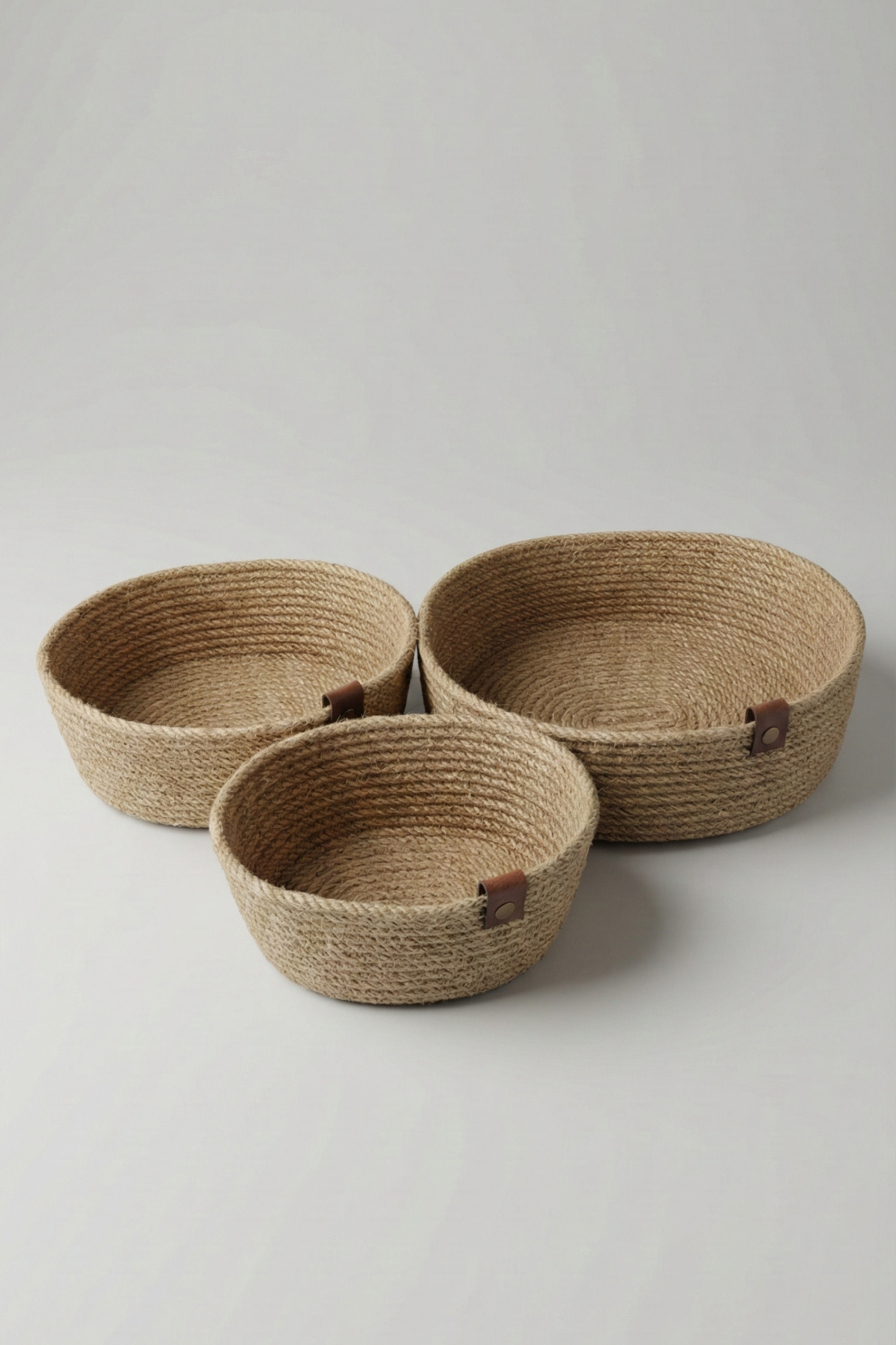 Jüt Hasır Sepet 3 Lü Oval Düzenleyici, Jüt Sepet Organizer 3lü Mutfak & Banyo Düzenleyicisi