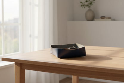 El Yapımı Hakiki Deri Sepet, Dekoratif Anahtar Sepeti, Hediyelik Dekor Kase, Deri Saklama Tepsisi