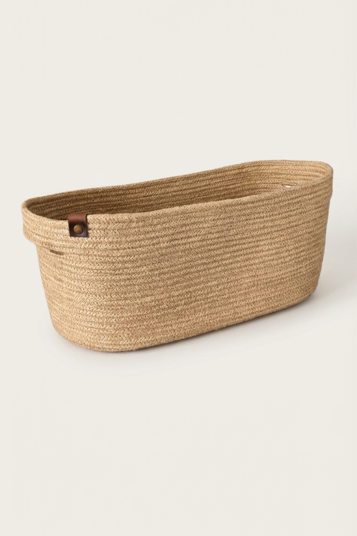 Jüt Hasır Oval Dekoratif Sepet, Çok Amaçlı Düzenleyici Jüt Sepet, Hasır Organizer Sepet